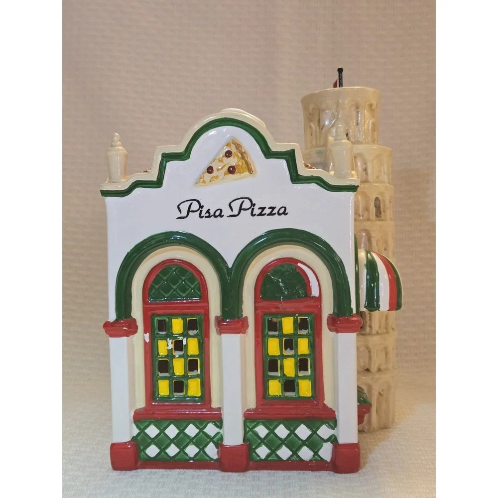 Snow Village Department 56 Pisa Pizza With Box 1995 *Light Not Included *READ